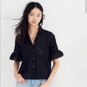 Madewell button down eyelet shirt size XXS